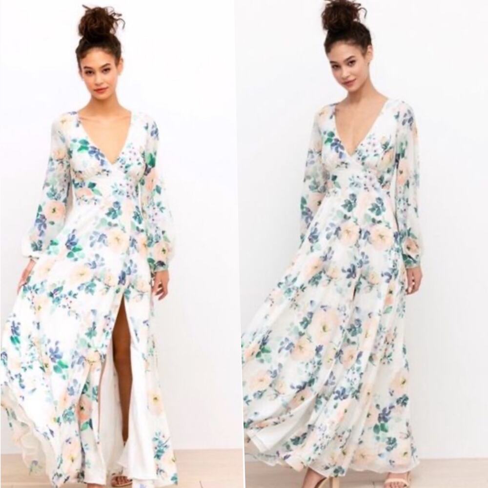 Yumi Kim Anthropologie Melissa Maxi Dress Sunday Rose Floral Ivory NEW Size 10